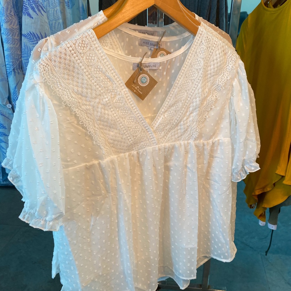 Miss Sparking White Summer Blouse